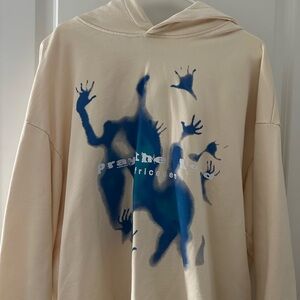 Aelfric Eden Beige and Blue Graphic Hoodie
